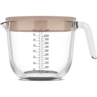 Mepal Messbecher Chef It Glas 1000 ml mit Deckel - chalk