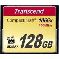 Transcend 1000x CompactFlash 128GB, 128 GB, Kompaktflash, MLC, 160 MB/s, 120 MB/s, Schwarz