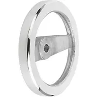 Kipp Speichenhandrad 2-Speichen D1=100 Passbohrung mit Nut D2=10H7 Aluminium