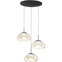 FABAS LUCE Glas Hängelampe Brena, dimmbar, braun / rost, für Wohn- / Esszimmer, Glas, Modern, Pendelleuchte