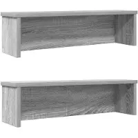 vidaXL Küchenregale Stapelbar 2 Stk. Grau Sonoma 60x15x16 cm