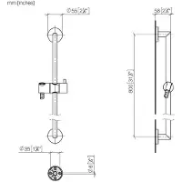Dornbracht Duschgarnitur ohne Handbrause, runde Rosette 55mm, 26413625-00