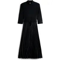 Tommy Hilfiger Midikleid "SLIM 5X2 RIB MIX MIDI DRS" Kunstfaser, slim fit, figurbetont, in gerippter Struktur