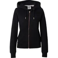 Superdry für Damen. W2012477A Sweatshirt Essential Logo Ziphood HB schwarz (XS), Lässig, Baumwolle