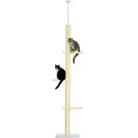 PawHut Kratzbaum, Katzenkratzbaum Deckenhoch, 220-260 cm, Höhenverstellbar