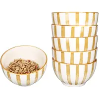 MamboCat 6x Wald ocker Müslischale Ø14,3cm 550ml Steingut 6 Pers Dessert-Bowl Weihnachten