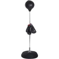 HOMCOM Boxsack Kunstleder Kunststoff Schwarz 43L x 43B x 144H cm