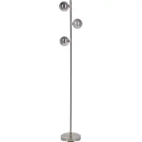 Beliani Stehlampe aus Metall mit 3 Lichtern Metallleuchte silber Wohnzimmer Schlafzimmer modern