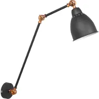 Beliani Wandleuchte Graphitgrau Metall mit Langem Schwenkarm Verstellbar Glockenförmig Modernes Design