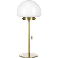 Beliani Tischlampe Gold Metallsockel, Glasschirm, Zugschalter, minimalistischer Stil Bürolicht für zu Hause