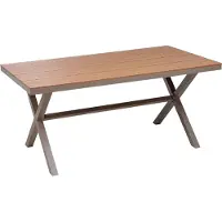 Beliani Gartentisch Taupe u. Braun aus Aluminium u. Kunstholz Rechteckig 160 x 90 cm 4-Sitzer Modern für Garten Terrasse Außenbereich Outdoor