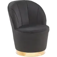 Beliani Sessel Samtstoff schwarz / gold halbrund ALBY