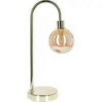 Beliani Moderne goldfarbenen Tischleuchte aus Stahl und Glas Wohnzimmer Schlafzimmer