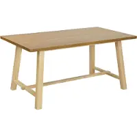 Beliani Esstisch Holzoptik Naturfarbene Esche MDF-Tischplatte mit Holzbeinen 160x90cm für 6 Personen Rechteckig Modern Küchentisch Esszimmertisch