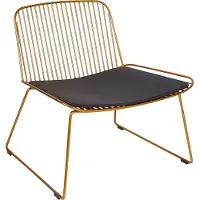 Beliani Metallstuhl Gold u. Schwarz aus Stahl mit Kunstleder Sitz Ohne Armlehnen Industrial Glamour Stil Modern für Küche Esszimmer Essbereich