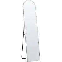 Beliani Stehspiegel Silber mit dekorativem Rahmen 36 x 150 cm Oval Industriestil Ganzkörper für Ecke Schlafzimmer Garderobe Bad Wohnzimmer