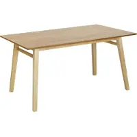 Beliani Esstisch Naturfarbene Esche MDF Kautschukholz 150 x 90 cm Holzbeine Rechteckige furnierte Platte Natürliches Finish Minimalistische Skandinavische Küche