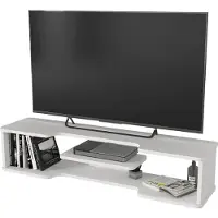 En.casa TV-Lowboard hängend 'Yrela' mit Kabeldurchlässe 120 x 30 x 26 cm Weiß