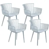 Beliani Stühle 4er Set in Hellblau aus Kunststoff für Innen- und Außenbereich Geeignet Moderner Stil Plastik Gartenstühle für Garten Terrasse Esszimmer