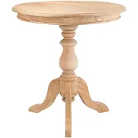 CLP Beistelltisch Wiva, runder Holztisch 70cm Durchmesser für Wohnzimmer und Esszimmer, Mindiholz mit Tischplatte
