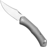 GiantMouse ACE Jutland JUTLAND-SJ-TI, Satin CPM S90V Grey Milled Titanium Taschenmesser, Ansø und Voxnaes Design