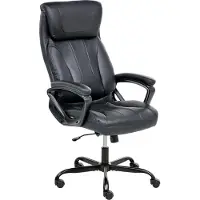 Beliani Chefsessel Schwarz Kunstleder Gepolstert Höhenverstellung Drehbar Neigungsfunktion Ergonomische Form Bürostuhl Schreibtischstuhl Bürosessel