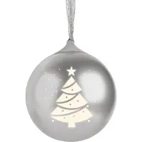 BigBen Interactive Bluetooth portabler Lautsprecher EPOK Leuchtende Weihnachtskugel siber AU390124