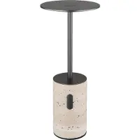 Globo Travertin LED Tischleuchte 3W Warmweiß Grau, Travertine Stein Memoryfunktion Ø12cm 21050