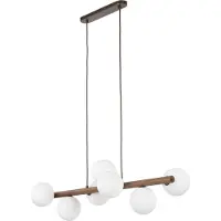 Licht-Erlebnisse Pendelleuchte Metall Glas H: max. 125 cm Braun Weiß G9 länglich Modern Hängelampe