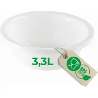 Novaliv Spülschüssel Rund 3,3L, D28 cm, Weiss, BPA-frei Spülmaschinenfest Ideal für Küche und Camping