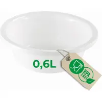 Novaliv Spülschüssel Rund 0,6L, D16 cm, Weiss, BPA-frei Spülmaschinenfest Ideal für Küche und Camping