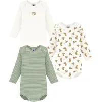 Petit Bateau 3er-Pack Bodys langarm Tiger Ringel, mehrfarbig, 92