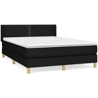 Syfax Boxspringbett mit Matratze Schwarz 140x200 cm Stoff