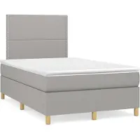 Syfax Boxspringbett mit Matratze Hellgrau 120x200 cm Stoff