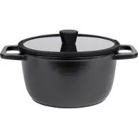 Livarno Aluguss-Kochtopf, Ø 24 cm, schwarz, alle Herdarten-inkl. Induktion