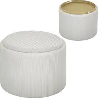 HOMCOM SITZHOCKER mit Stauraum 56 x 56 x 42 cm Cremeweiß