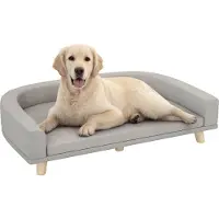 PawHut Hundebett Hundesofa Polyester MDF Grau 98L x 67B x 25H cm