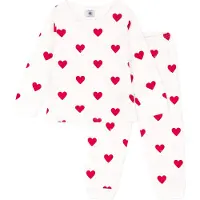 Petit Bateau Pyjama in Weiß/ Rot - 140