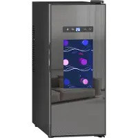 HOMCOM WEINKÜHLSCHRANK Metall Hartglas Schwarz