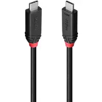 Lindy 37002, 2 m, USB C, USB C, USB4 Gen 3x2, 40 Gbit/s, Schwarz