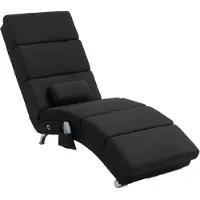 HOMCOM Relaxliege mit Massagefunktion Polyester Stahl 168L x 56B x 84H cm Schwarz