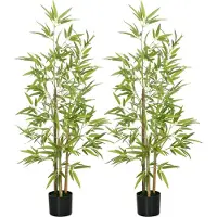 HOMCOM 2er Set Künstliche Bambus Groß 120 cm