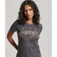 Superdry für Damen. W1011098A Vintage Merch Store T-shirt grau (S), Lässig, Baumwolle, Kurzarm