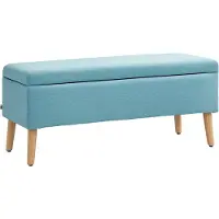 HOMCOM TRUHENBANK scandinavia Polyester Holz Blau