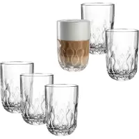 Leonardo Latte-Macchiato-Glas "GOCCE, 380 ml, 6er-Set", (Set, 6 tlg.), 2. Variante, mit Tropfenrelief