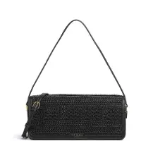 Ted Baker Schultertasche Umhängetasche Pettria Raffia Straw Elongated Shoulder Bag Black schwarz
