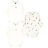 Petit Bateau Wickelbody l/ä - 3er-Packung - Weiß - - 3 mt - Body L/Ä