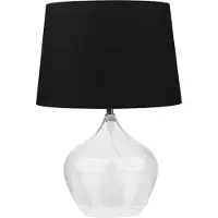 Beliani Tischlampe Transparent Glas 45 cm runder Stoffschirm Schwarz Vasenform Kabel mit Schalter Minimalistisches Design