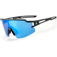 RockBros Polarized Cycling Glasses with UV Protection and Corrective Insert Blue Lenses - Black