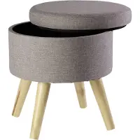 Echtwerk Hocker mit Stauraum Max EW-SH-0485 grau